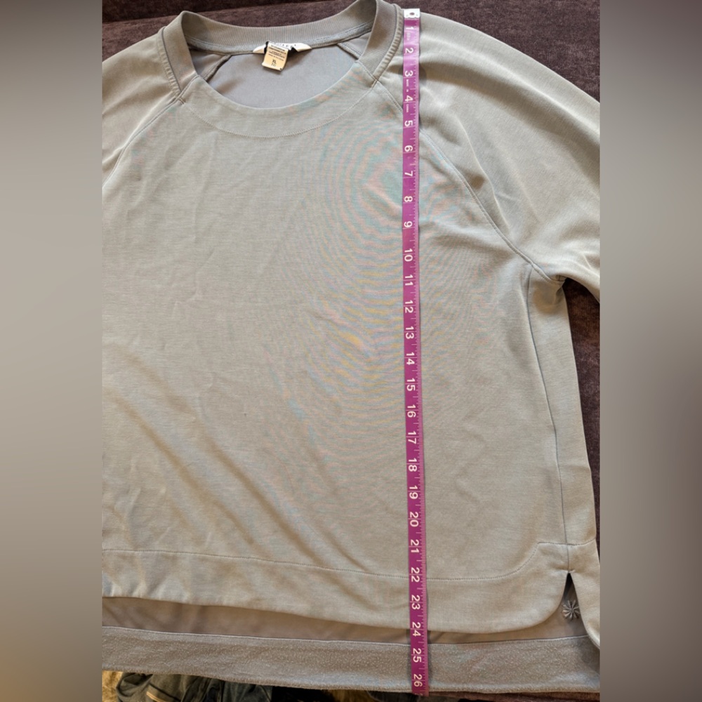 Athleta Seasoft crewneck sweatshirt pullover gray cosmos XL Athleisure travel - Picture 11 of 11